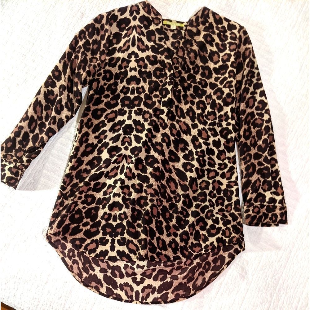 Gianni Bini Leopard Print Blouse Size XS